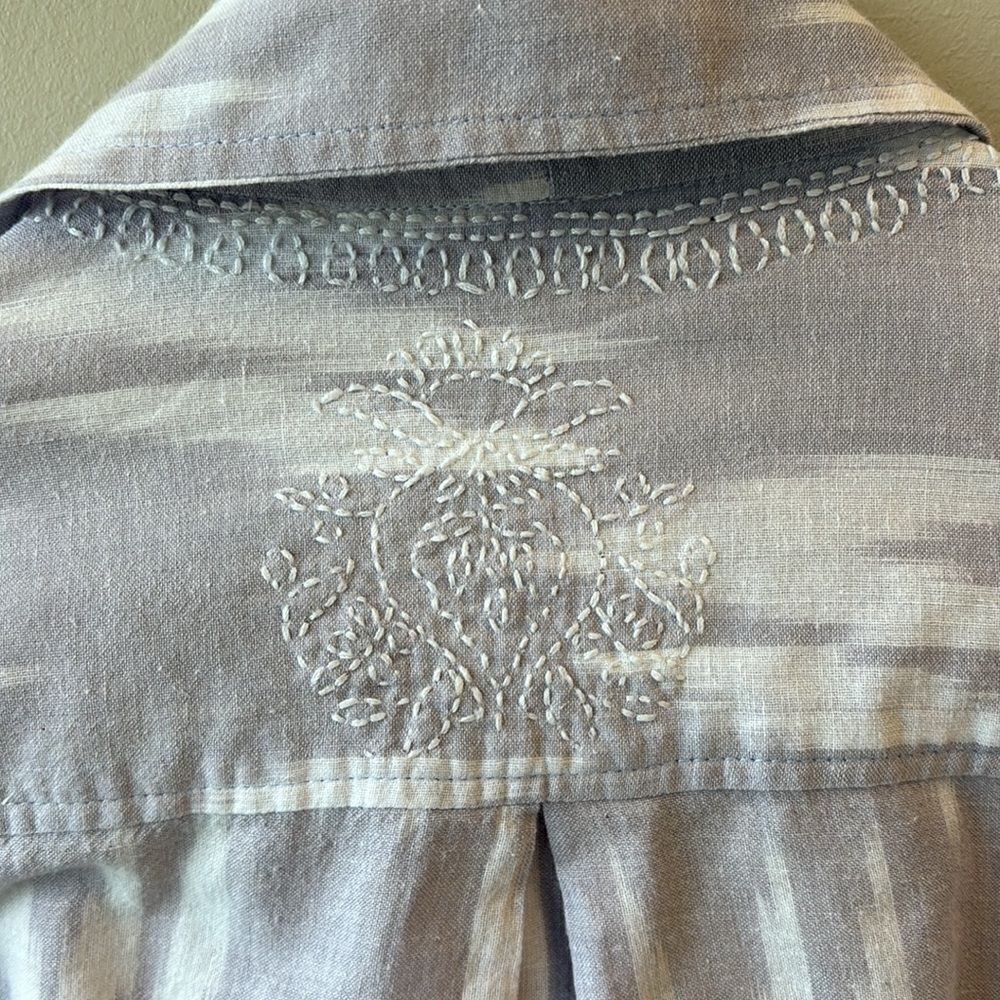 Tunic purple and white embroidered XS - Picture 5 of 6